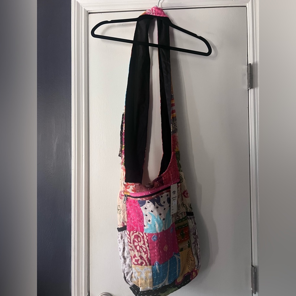 Vibrant Multicolor Patchwork Shoulder Bag - image 1